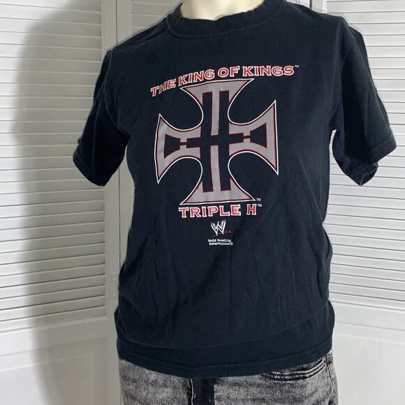 VTG WWE Triple H "THE KING OF KINGS" Steve & Barrys Youth Sz S T-Shirt HHH - Picture 4 of 11